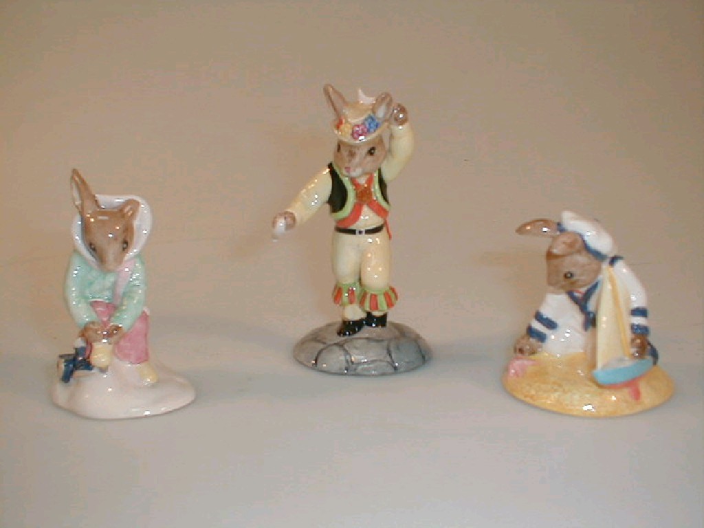 Appraisal: Three Royal Doulton Bunnykins figures - Sailor DB with certificate