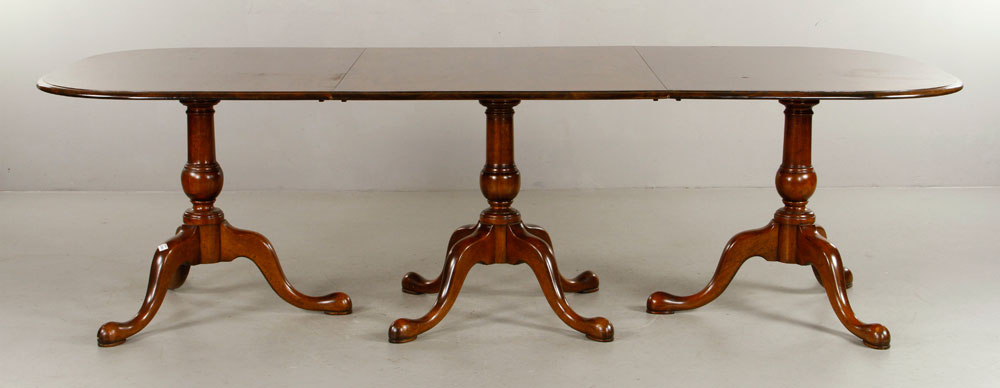 Appraisal: - Three Part Mahogany Dining Table Three-pedestal and three-part dining