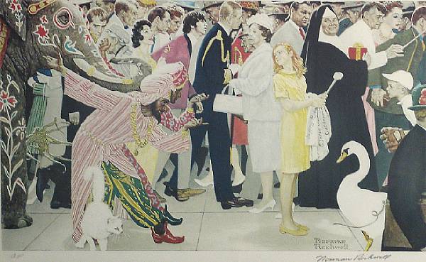 Appraisal: Norman Rockwell Saturday People Color lithograph printed on wove paper