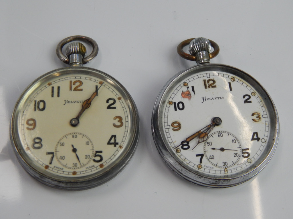 Appraisal: Two silver plated pocket watches each bearing the Military Arrow