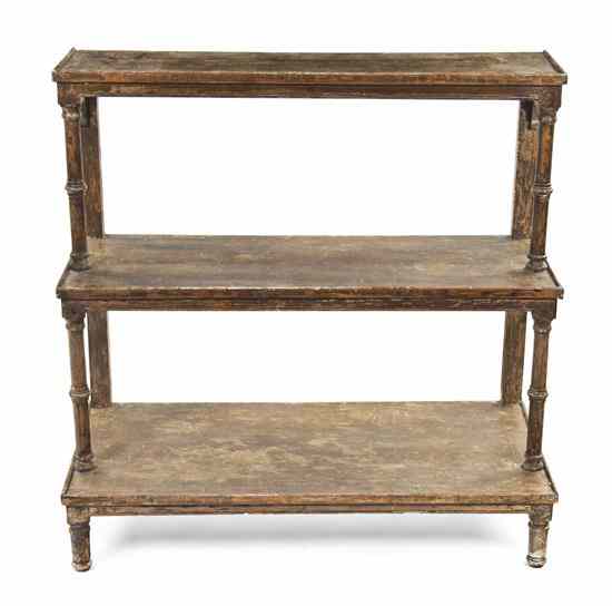 Appraisal: A Provincial Style Pine Bookshelf having three graduated tiers joined