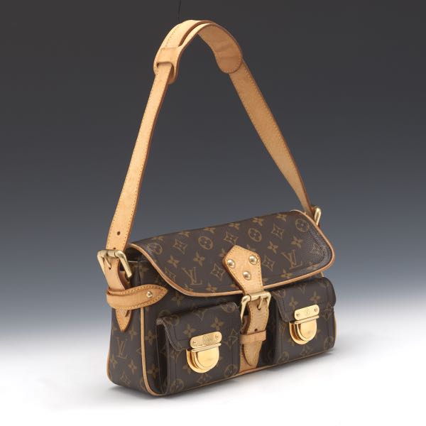 Appraisal: LOUIS VUITTON HUDSON PM BAG x x Monogram canvas cowhide