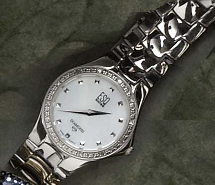 Appraisal: ESQ WATCH Stainless steel lady's ESQ watch with twelve single