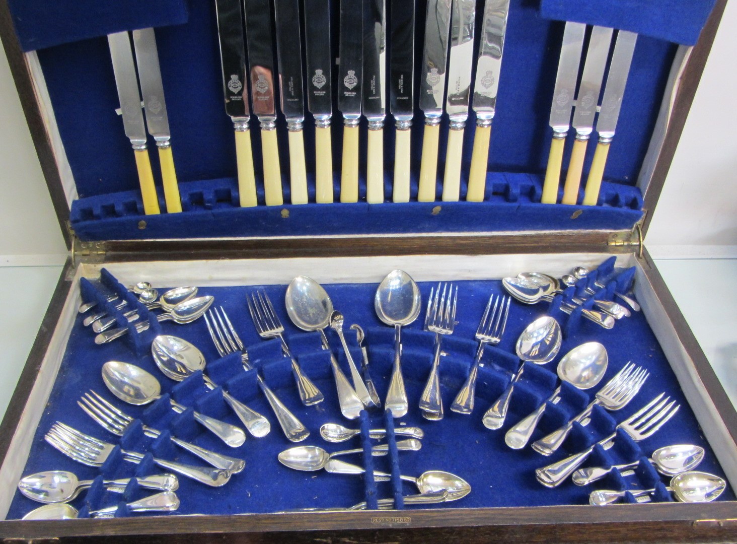 Appraisal: A set of six pairs of plated fish knives and