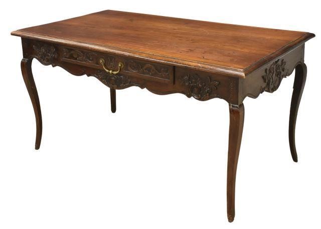 Appraisal: French Provincial Louis XV style walnut table desk th c