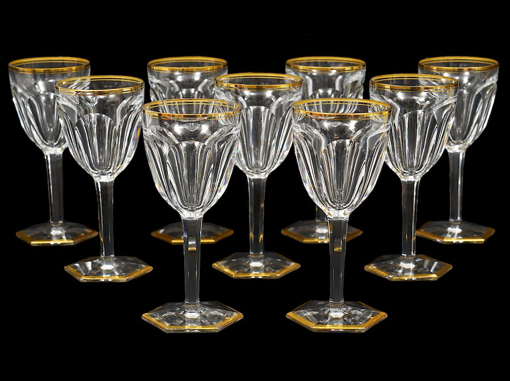 Appraisal: Baccarat Port Glasses in Harcourt Pattern Baccarat port glasses in