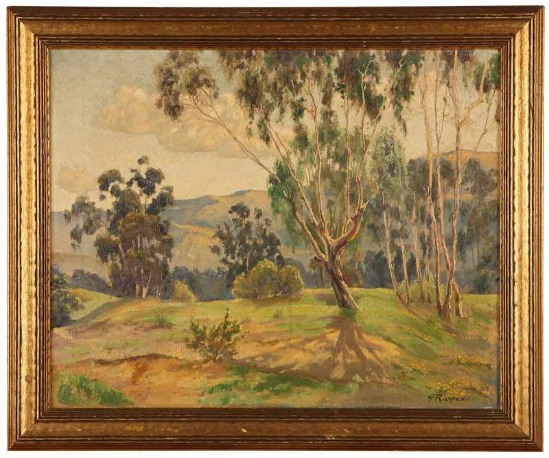 Appraisal: Eucalyptus Trees in a California Landscape oil on canvas bears