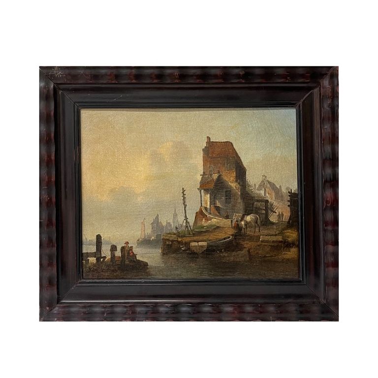 Appraisal: Abraham Hulk I Dutch - Oil on canvas seaside landscape