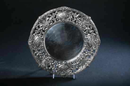 Appraisal: REDLICH CO STERLING SILVER PLATTER Reticulated border with cartouches of