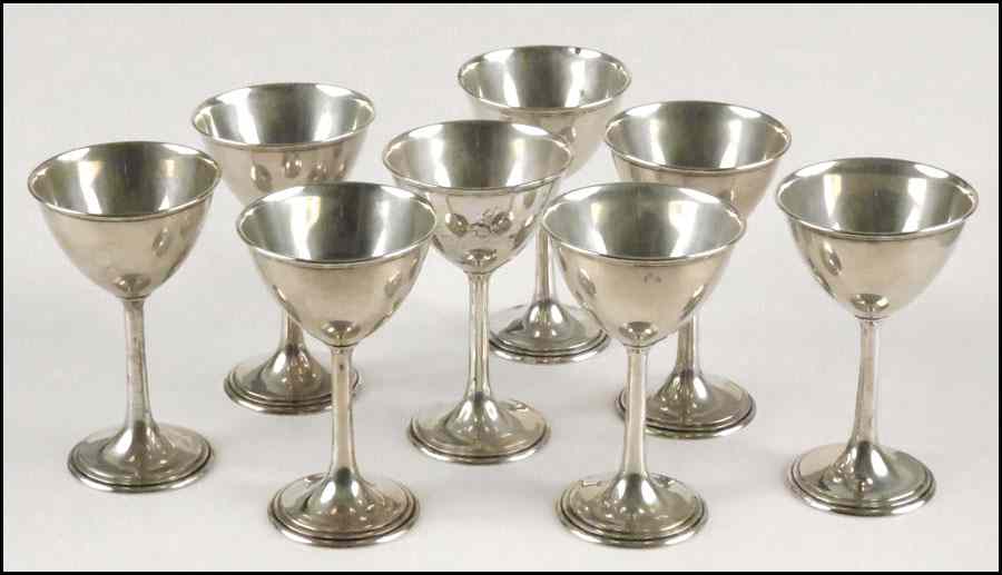 Appraisal: SET OF EIGHT STERLING SILVER GOBLETS ozt Condition No Specific