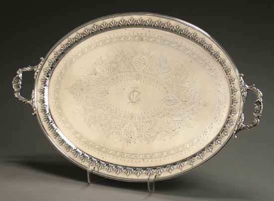 Appraisal: Victorian Silver Tray William Hutton Sons London - The oval