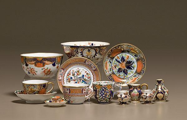 Appraisal: IMARI DECORATED CANDLELIGHT TABLEWARES English th century pieces A collection