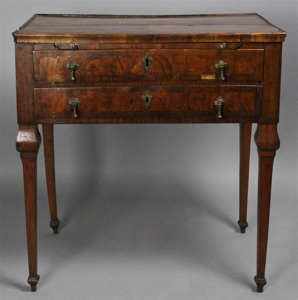 Appraisal: COUNTRY PINE TAVERN TABLE frieze fitted with two drawers on