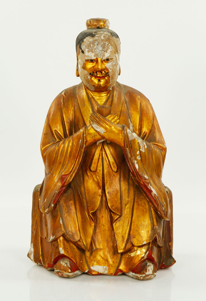 Appraisal: - th th C Gilt Wood Figure th th century