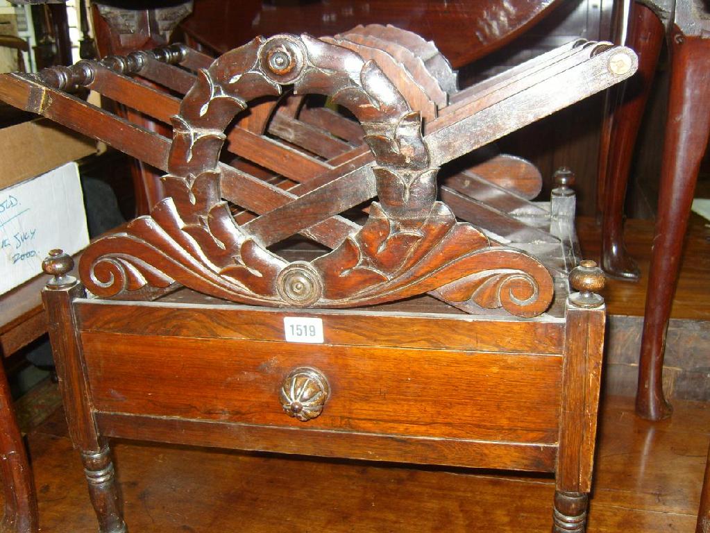 Appraisal: A Regency rose wood -divisional Canterbury with laurel wreath motif