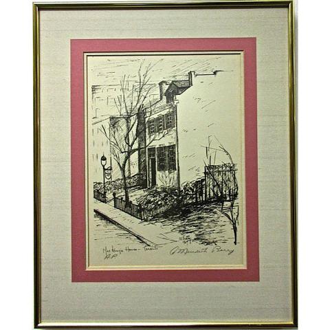 Appraisal: ANNE MEREDITH BARRY CANADIAN - MACKENZIE HOUSE TORONTO LITHOGRAPH SIGNED