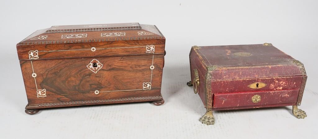 Appraisal: English rosewood and mother of pearl tea caddy Loss to