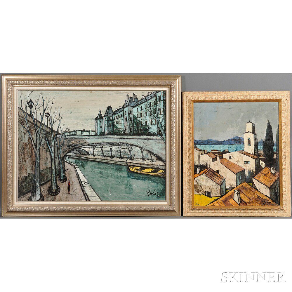 Appraisal: Charles Levier French - Two Framed Paintings Carg se and