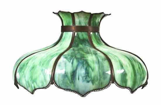 Appraisal: An American Slag Glass Hanging Fixture of eight panel form