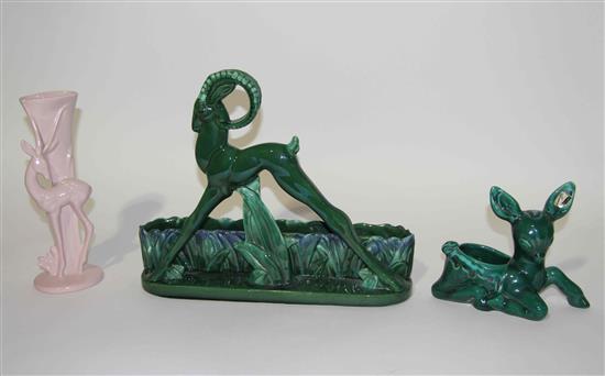 Appraisal: Sale Lot Three Haeger Pottery Figural Articles comprising a vase