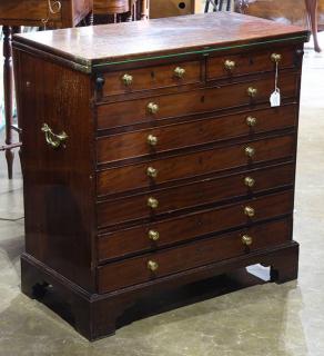 Appraisal: English mahogany collector's chest-of-drawers th century having a hinged top