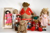 Appraisal: DOLLS - Lot of eight stuffed dolls assorted animals and