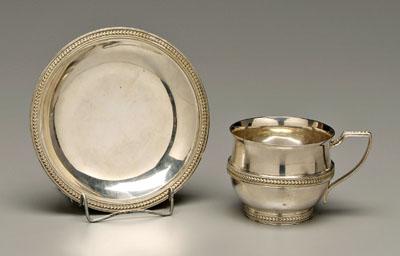 Appraisal: George III silver cup plate each with bellflower border marks