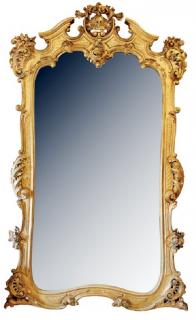 Appraisal: Monumental antique French gold leaf mirror A French th century