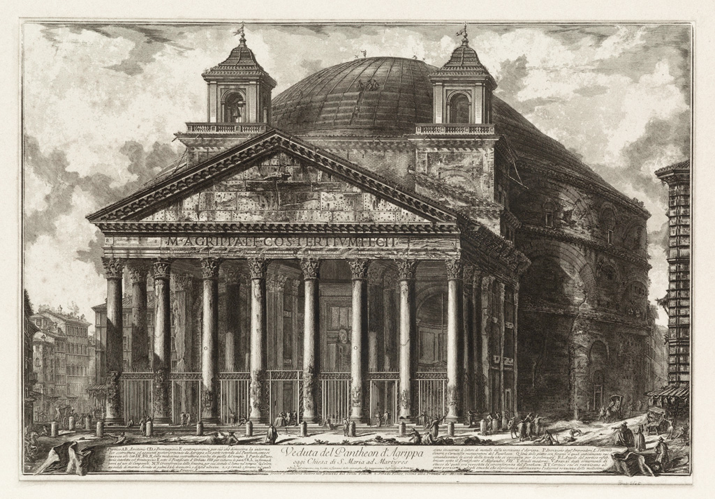 Appraisal: GIOVANNI B PIRANESI Veduta del Pantheon d'Agrippa Etching x mm