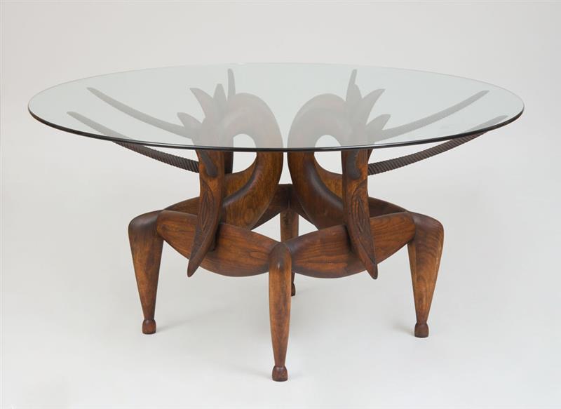 Appraisal: JUDY KENSLEY MCKIE AMERICAN B REINDEER TABLE WALNUT AND ASH