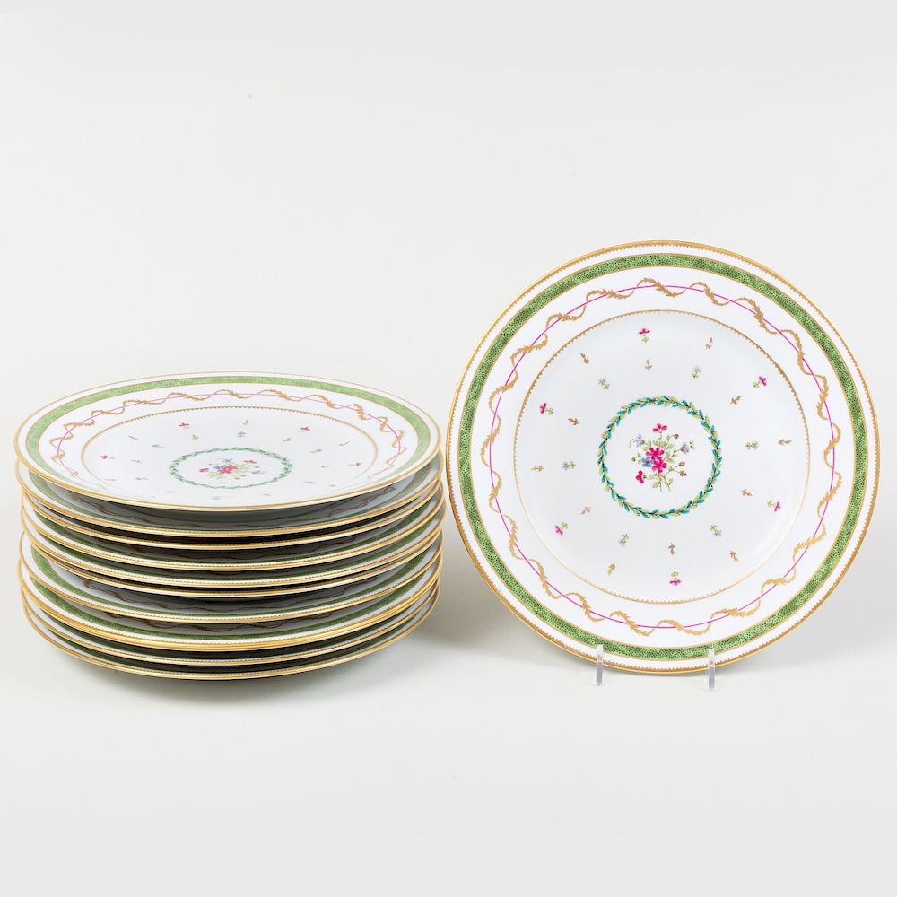 Appraisal: Set of Twelve Limoges Porcelain Dinner Plates in the 'Vieux