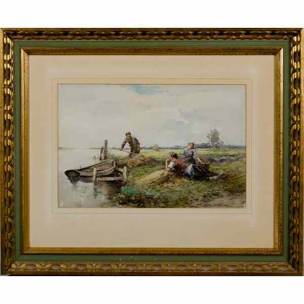 Appraisal: Continental Scene Watercolor Early th century signed l r x