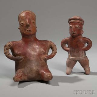 Appraisal: Two Colima Pottery Figures c B C - A D