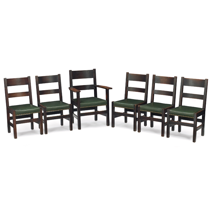 Appraisal: L JG Stickley dining chairs set of six and five