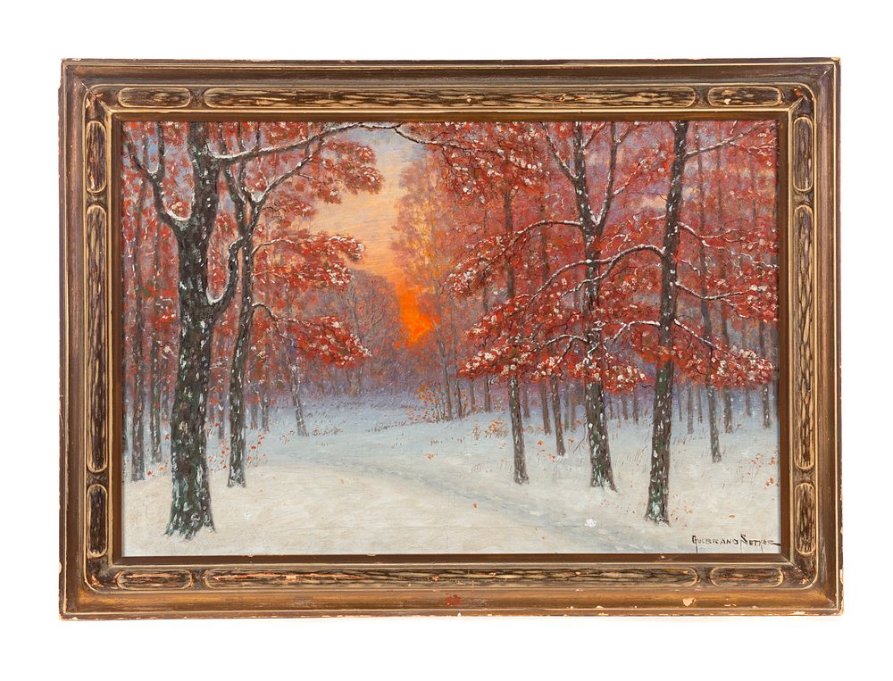 Appraisal: Oil on Canvas Winter Landscape Gulbrand Sether Oil on Canvas