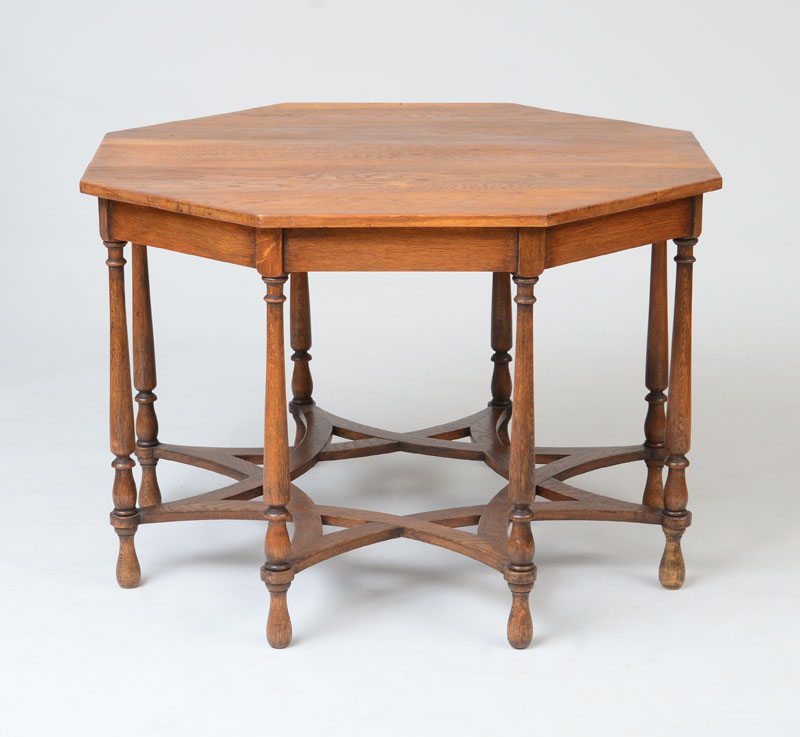 Appraisal: ENGLISH ARTS AND CRAFTS OCTAGONAL OAK CENTER TABLE C x