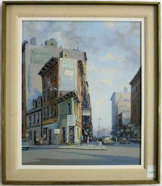 Appraisal: WALTER LAWRENCE OIL ON CANVAS United States th century City