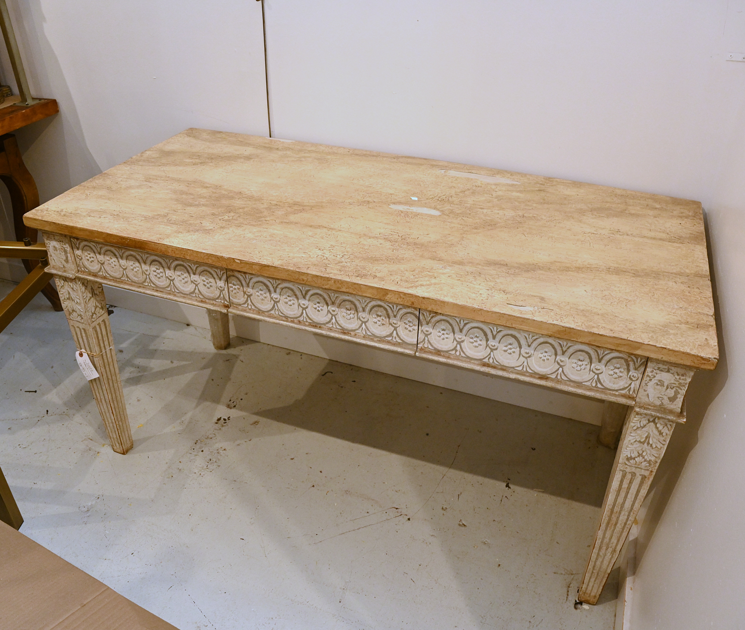 Appraisal: NIERMANN WEEKS NEOCLASSICAL STYLE DESK th st c painted with