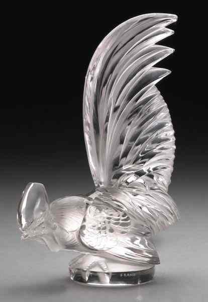 Appraisal: R Lalique ''Coq Nain'' hood ornament or mascotin clear and