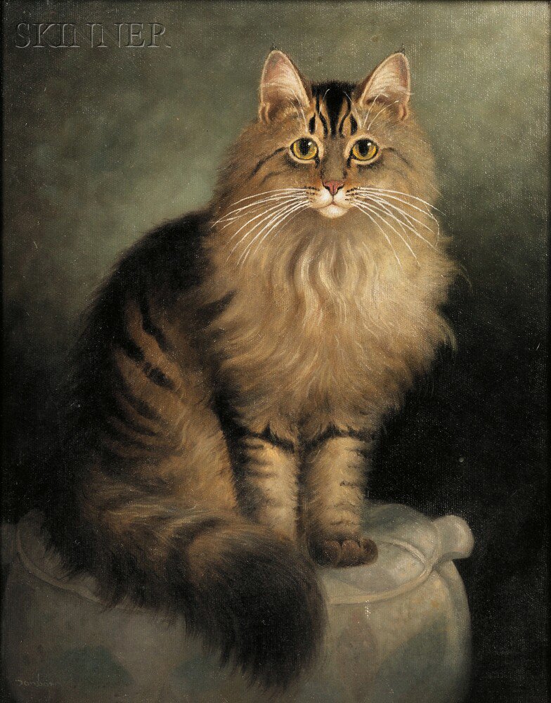 Appraisal: Percy A Sanborn American - Portrait of a Maine Coon