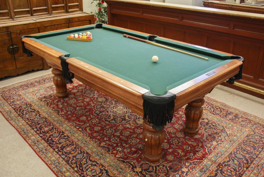 Appraisal: CUSTOM 'BAR' SIZE POOL TABLE WITH ACCESSORIES 'Heston' model Designer