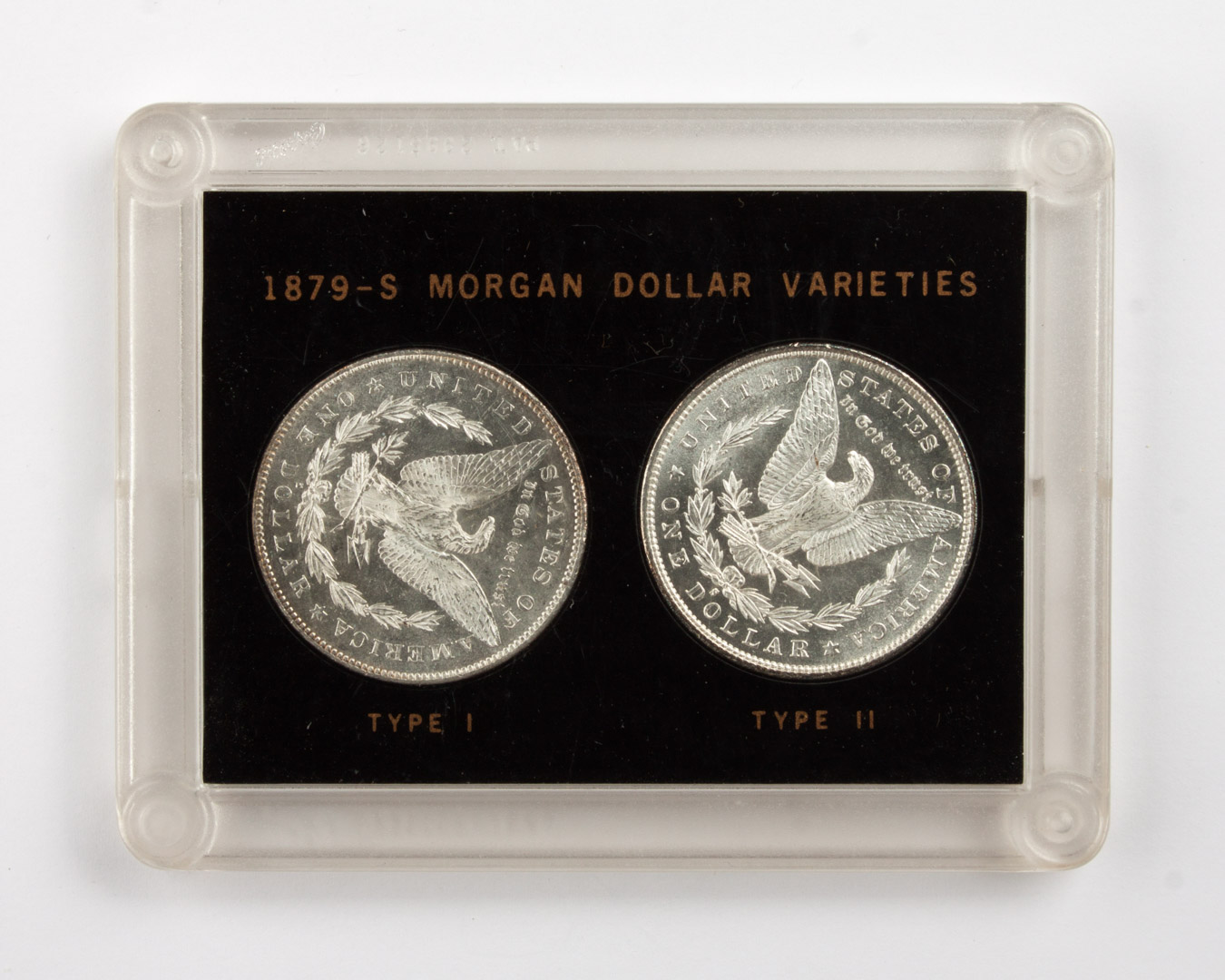 Appraisal: Two U S Morgan type silver dollars -S Types I