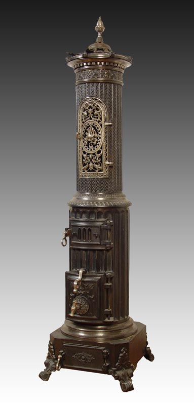 Appraisal: FRENCH CAST IRON PARLOR STOVE HEATER Heavy cast iron separates