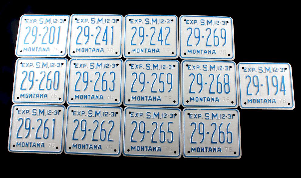 Appraisal: Collection of Montana Special Mobile Plates Offered in this lot