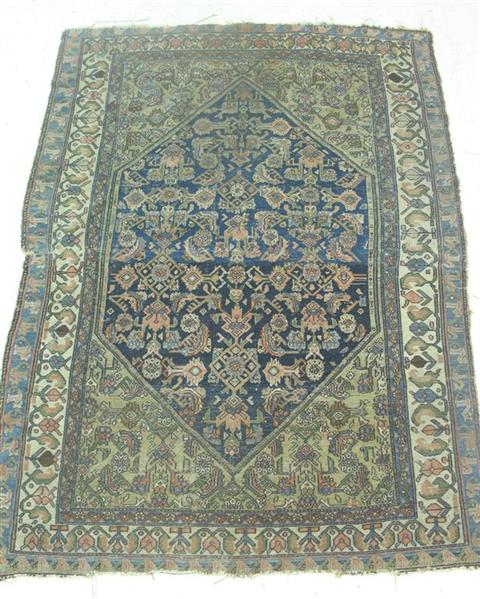 Appraisal: TWO SMALL ORIENTAL STYLE RUGS one blue and reds the