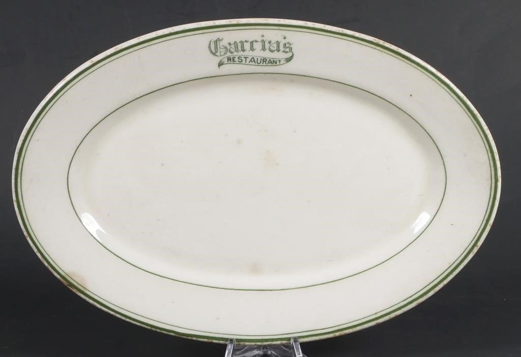 Appraisal: This restaurant ware oval plate serving platter has an ornate