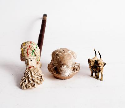 Appraisal: A clay pipe the bowl inscribed Jacob a ram's mask