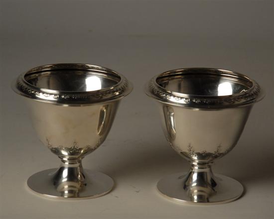 Appraisal: A Pair of Sterling Footed Compotes by the Whiting Div