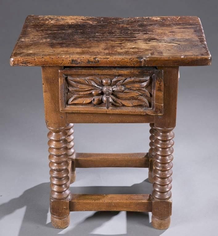 Appraisal: Spanish colonial side table A Spanish colonial side table th