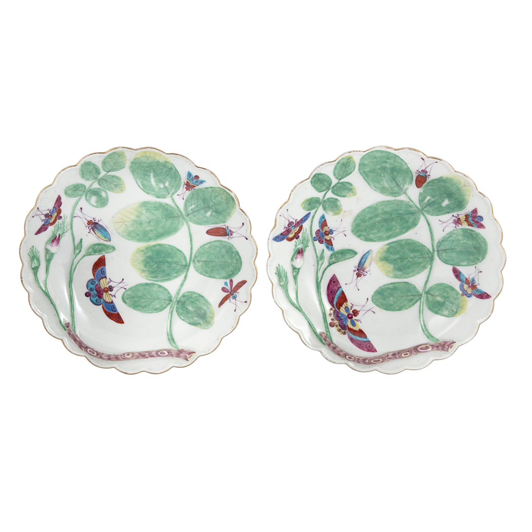 Appraisal: Pair of Worcester Porcelain Dishes Circa Each in the Blind